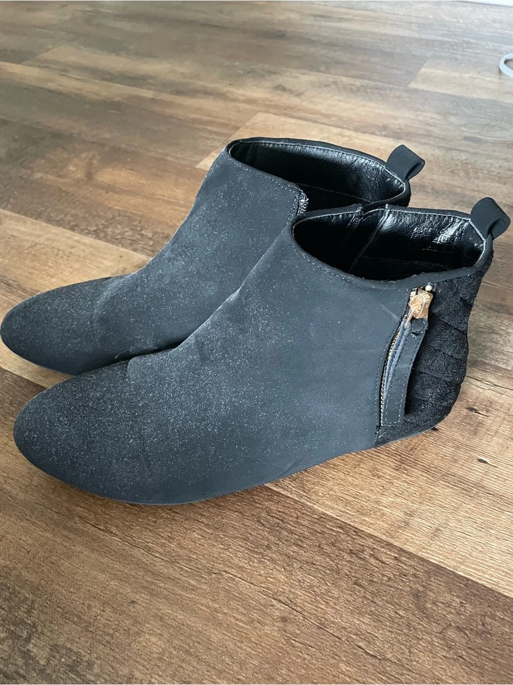 Women's Black Ankle Booties with Side Zip
